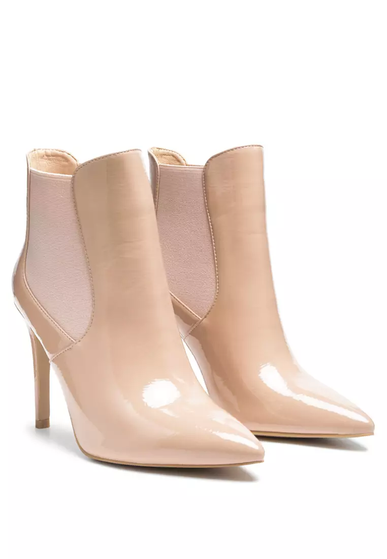 Rag & CO. High Heeled Chelsea Boot In Nude