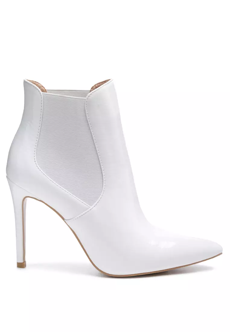 Rag & CO. High Heeled Chelsea Boot In White