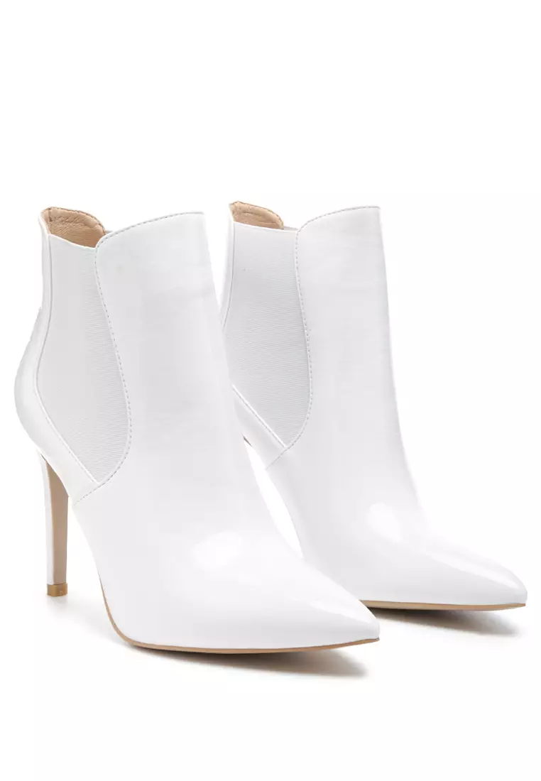 Rag & CO. High Heeled Chelsea Boot In White