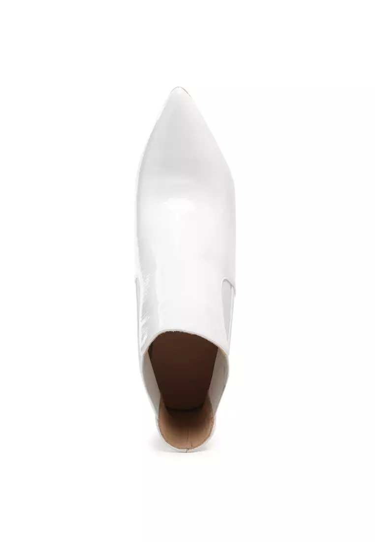 Rag & CO. High Heeled Chelsea Boot In White