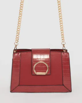 Red Avalee Ring Crossbody Bag