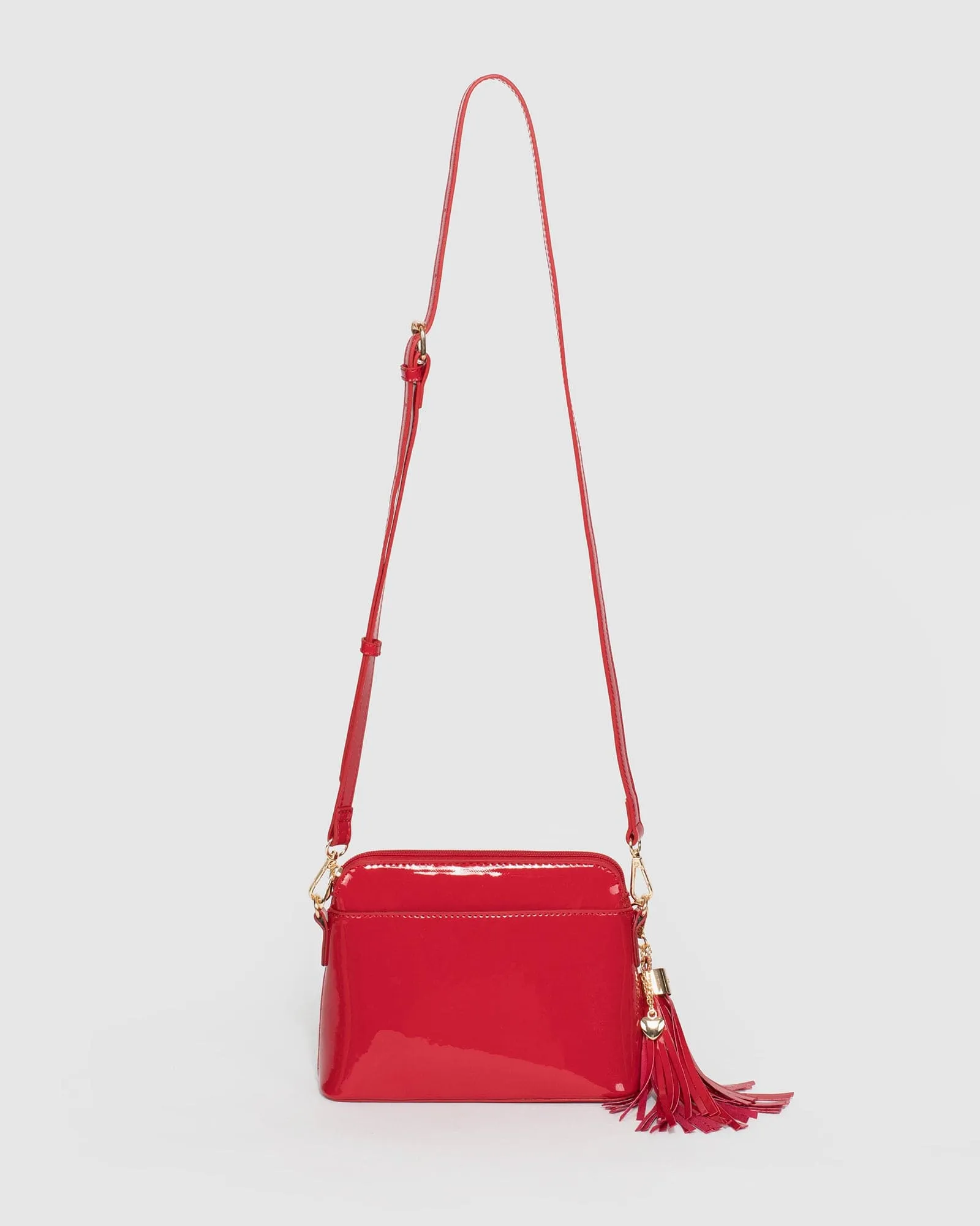 Red Karen Heart Charm Crossbody Bag