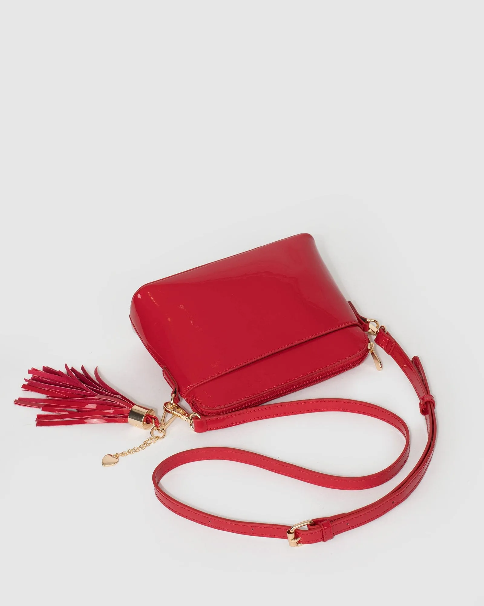 Red Karen Heart Charm Crossbody Bag