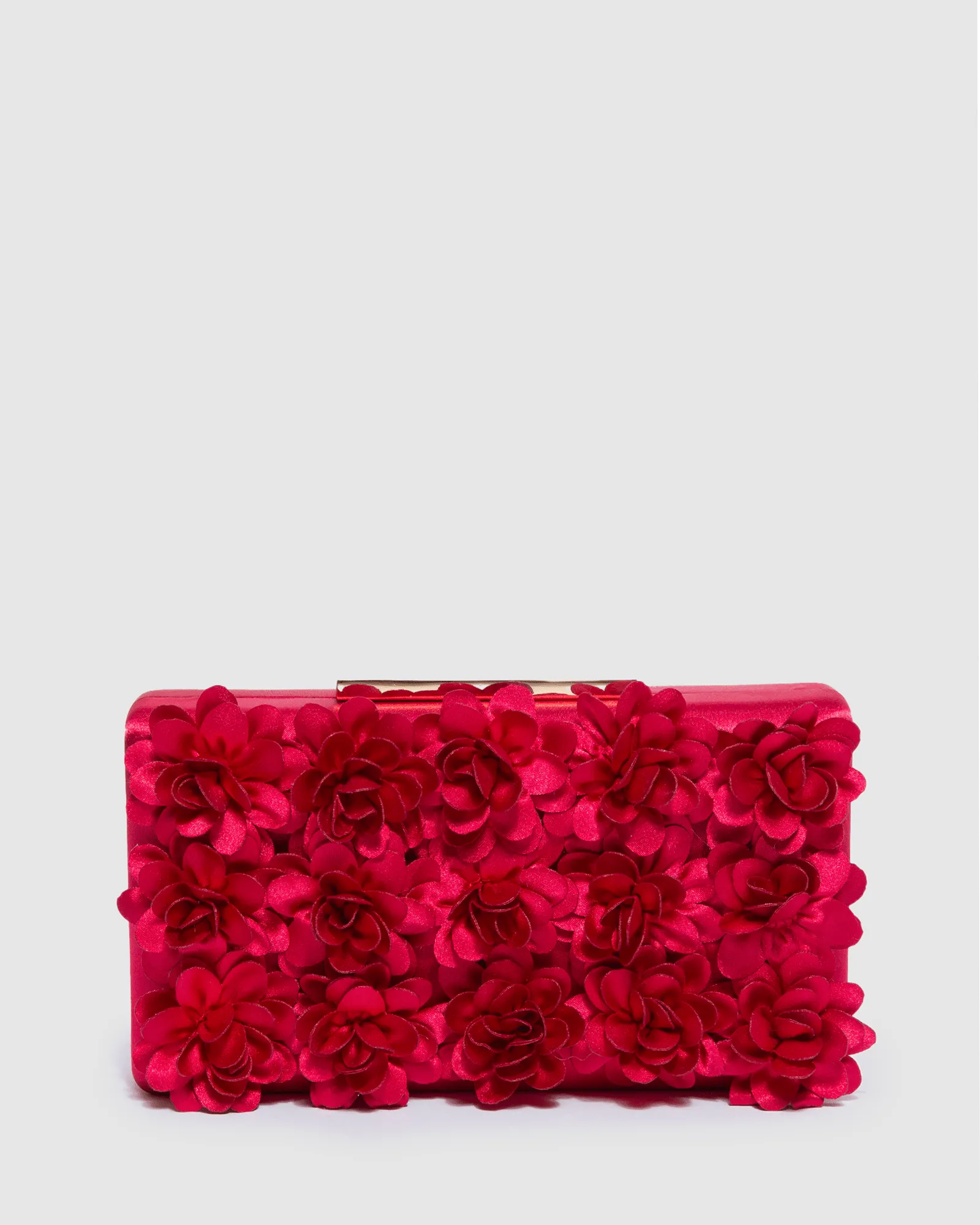 Red Olivia Hardcase Rose Clutch Bag