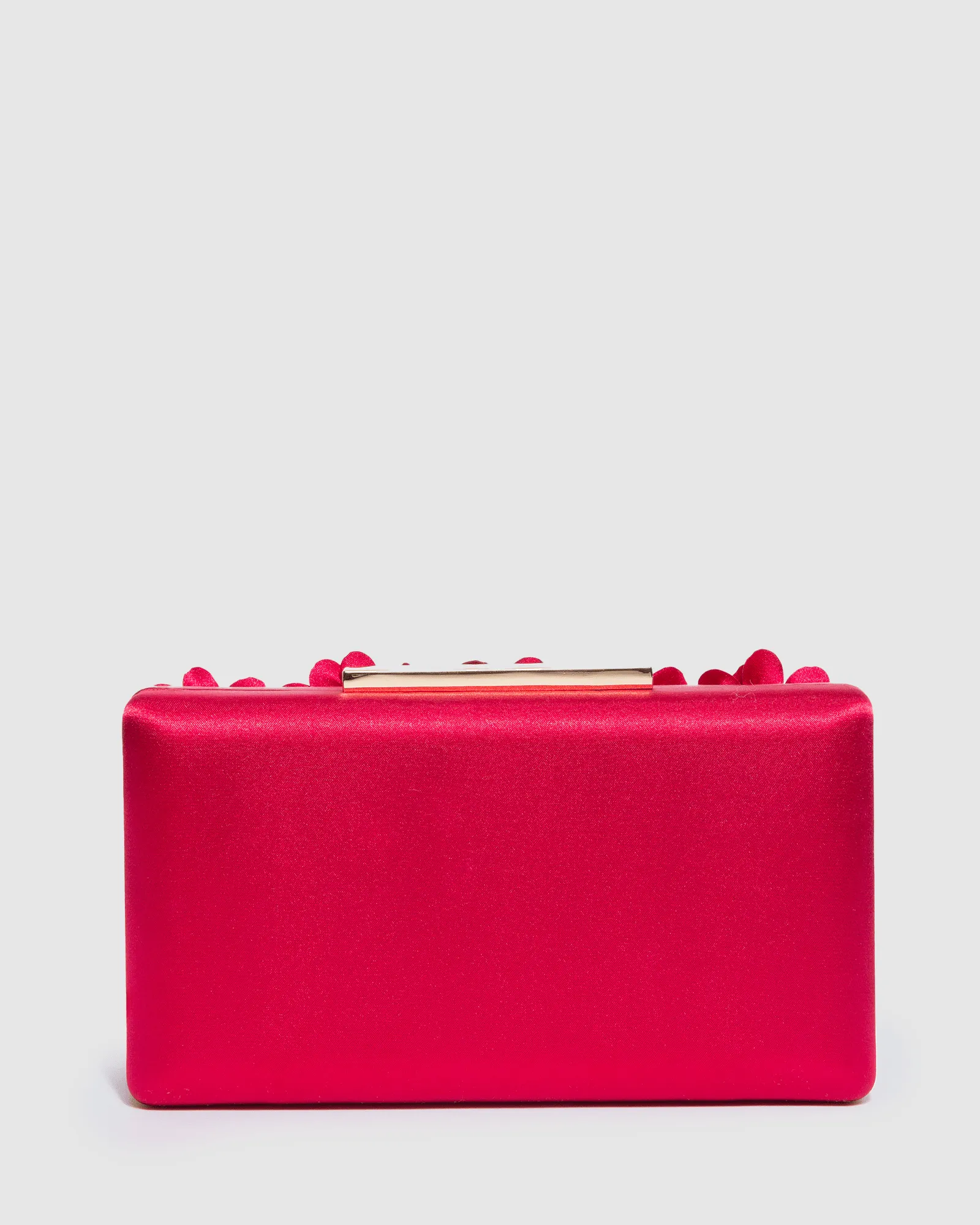 Red Olivia Hardcase Rose Clutch Bag