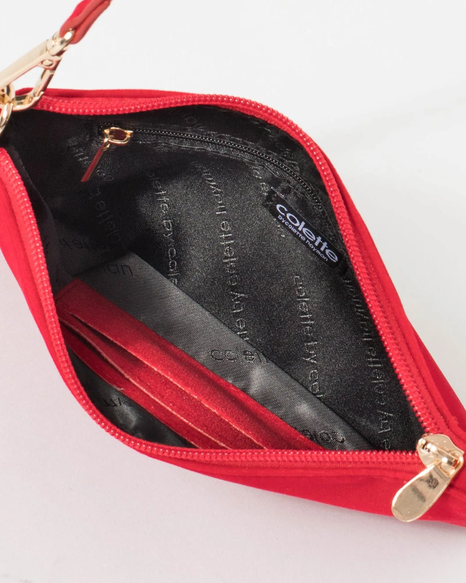 Red Peta Plate Chain Strap Crossbody Bag