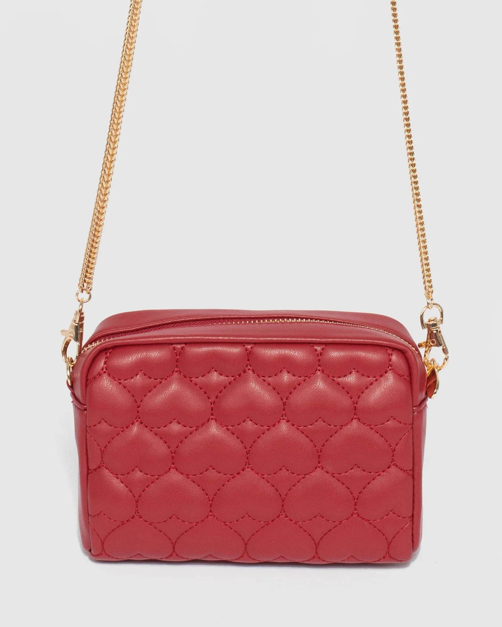 Red Suri Heart Crossbody Bag