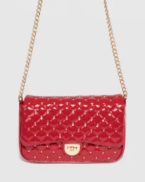 Red Taija Stud Crossbody Bag