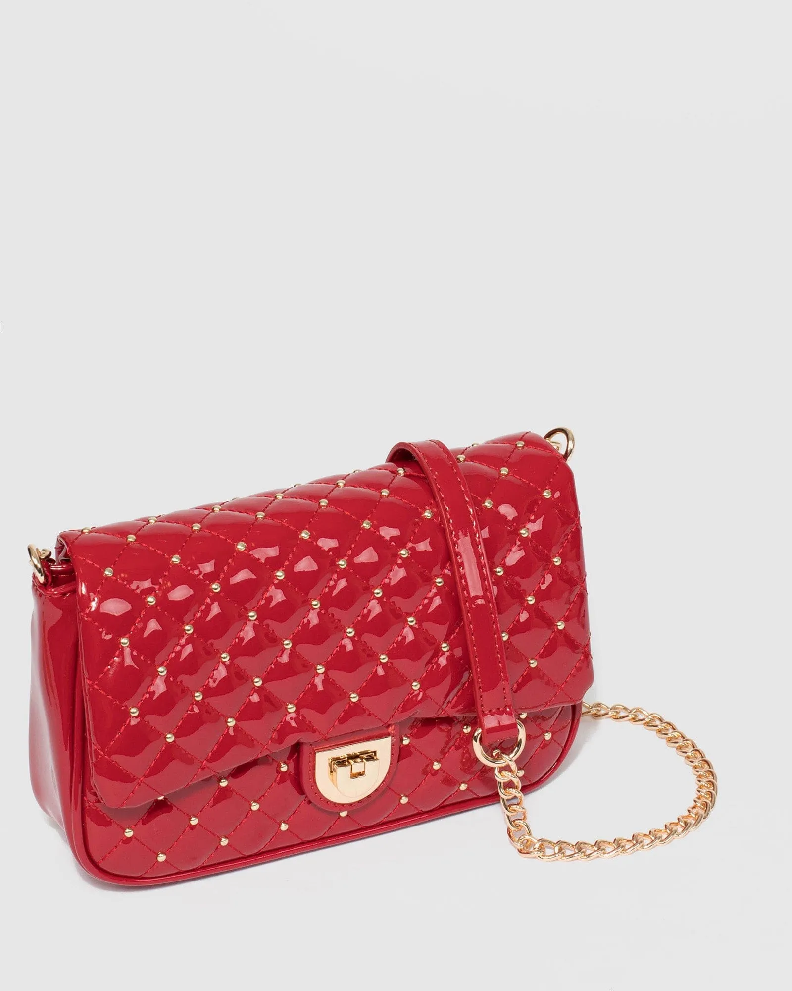 Red Taija Stud Crossbody Bag