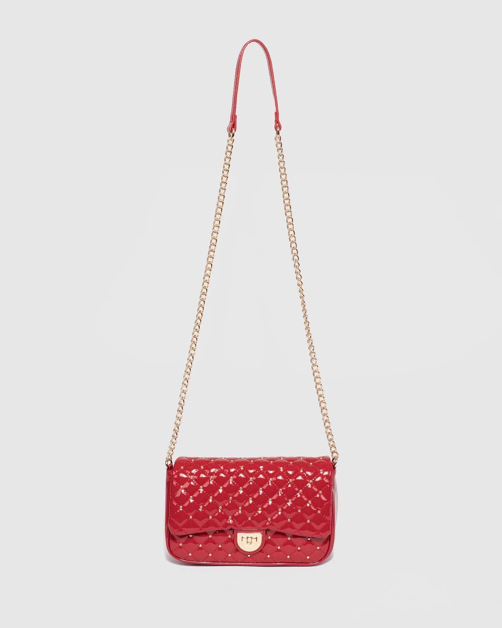 Red Taija Stud Crossbody Bag