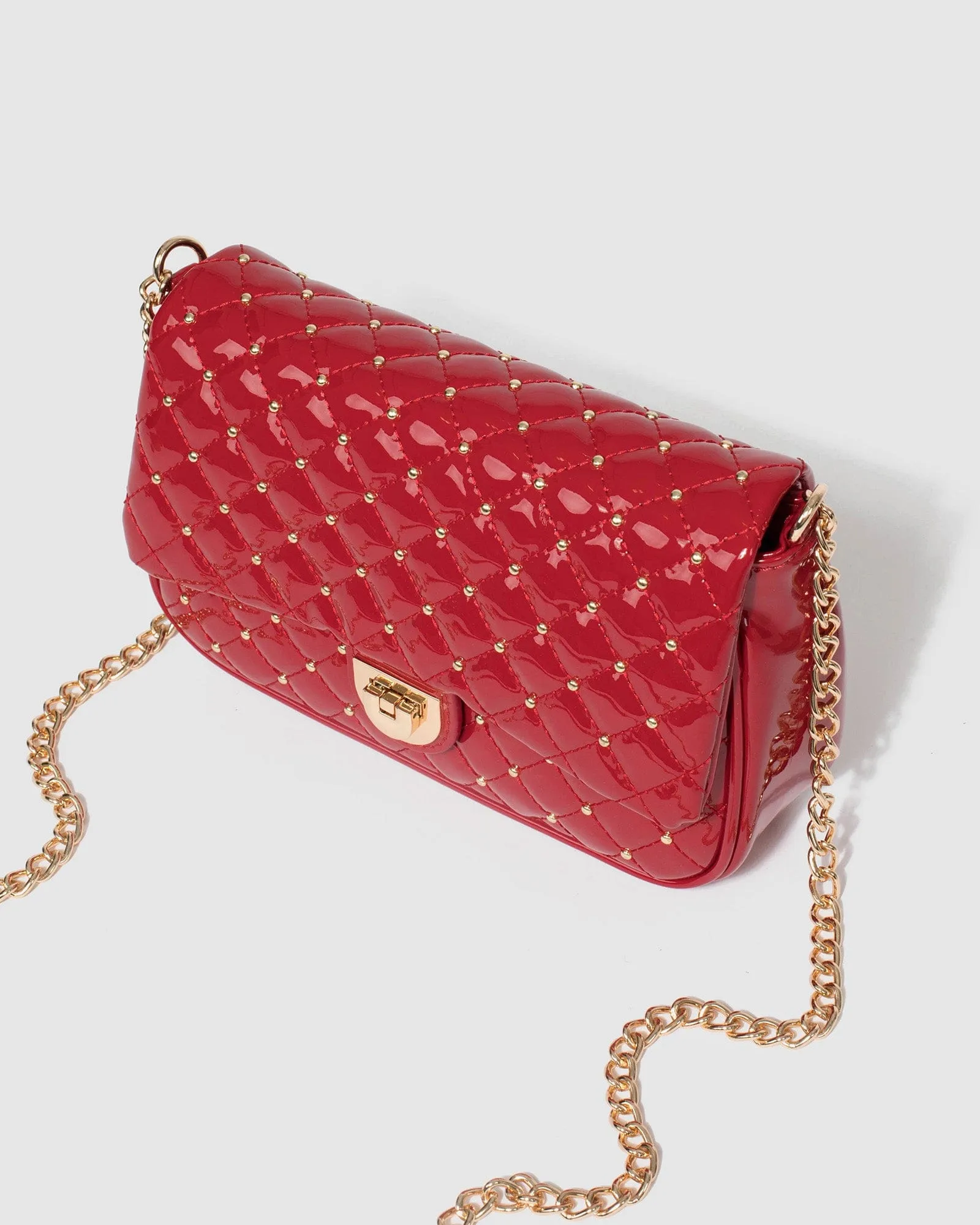 Red Taija Stud Crossbody Bag