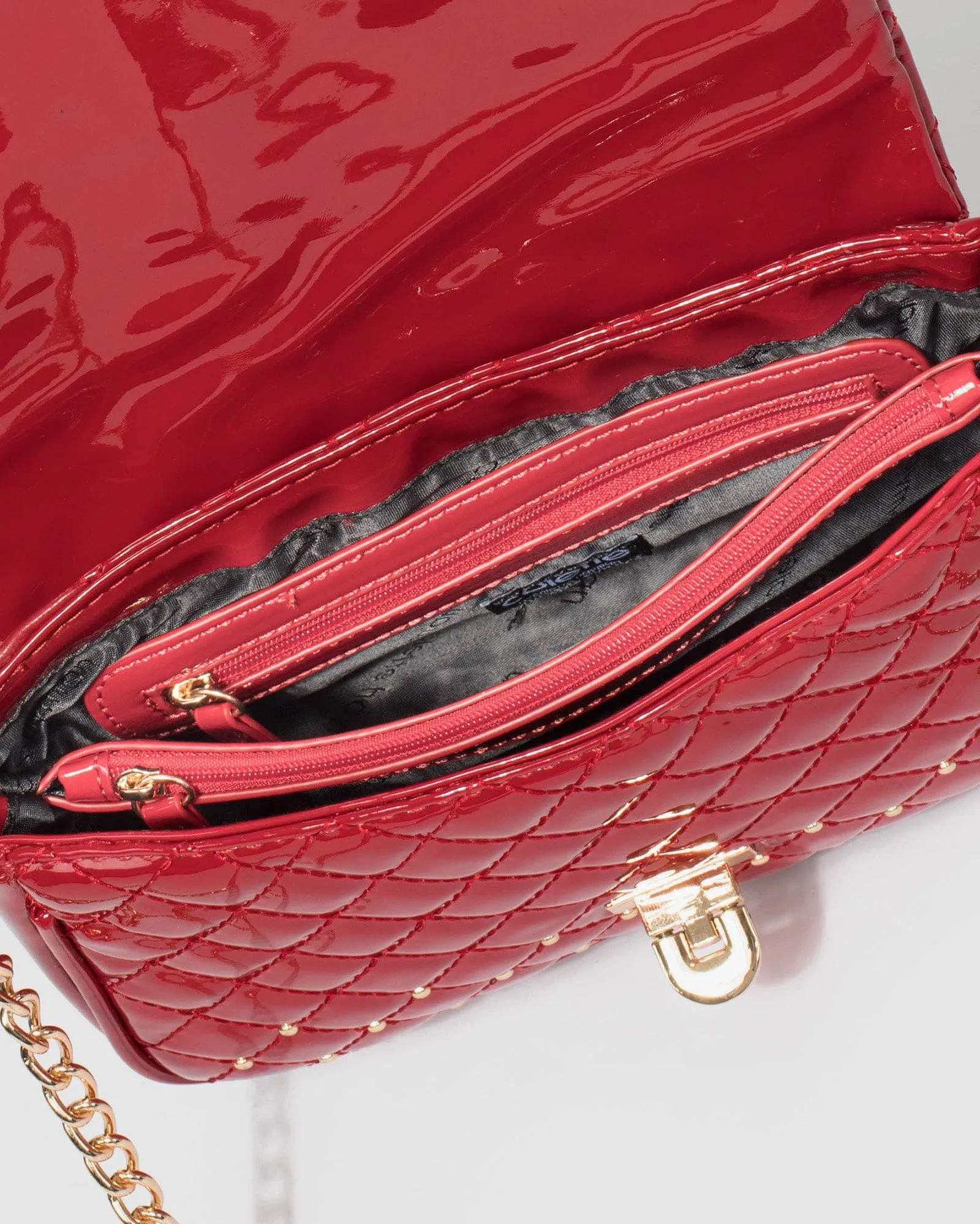 Red Taija Stud Crossbody Bag