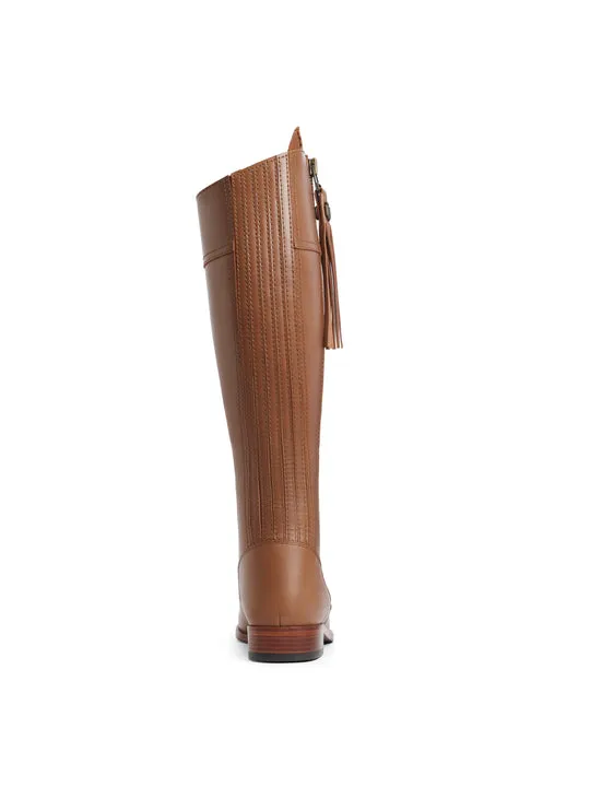 Regina tan leather Flat Knee-high Boots        - Regular Fit