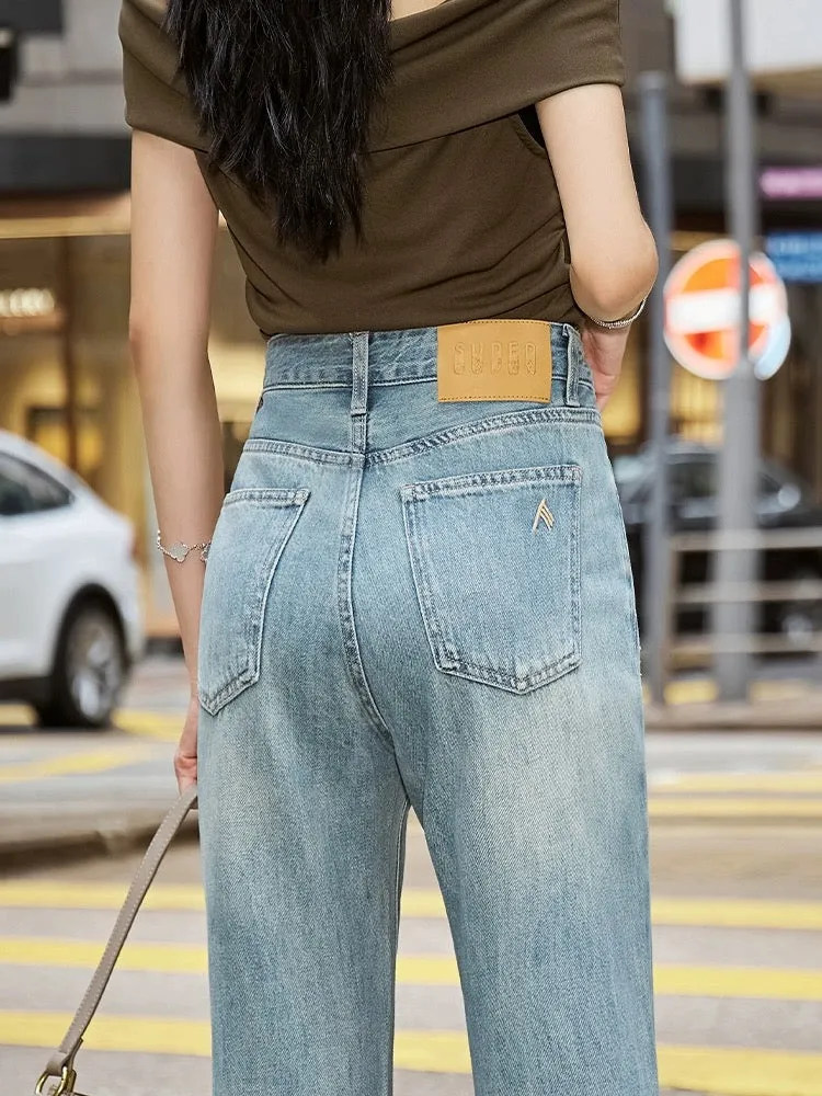 Retro high waist flared jeans for women, slim 2024 spring new style design, slim fit, drapey flared pants