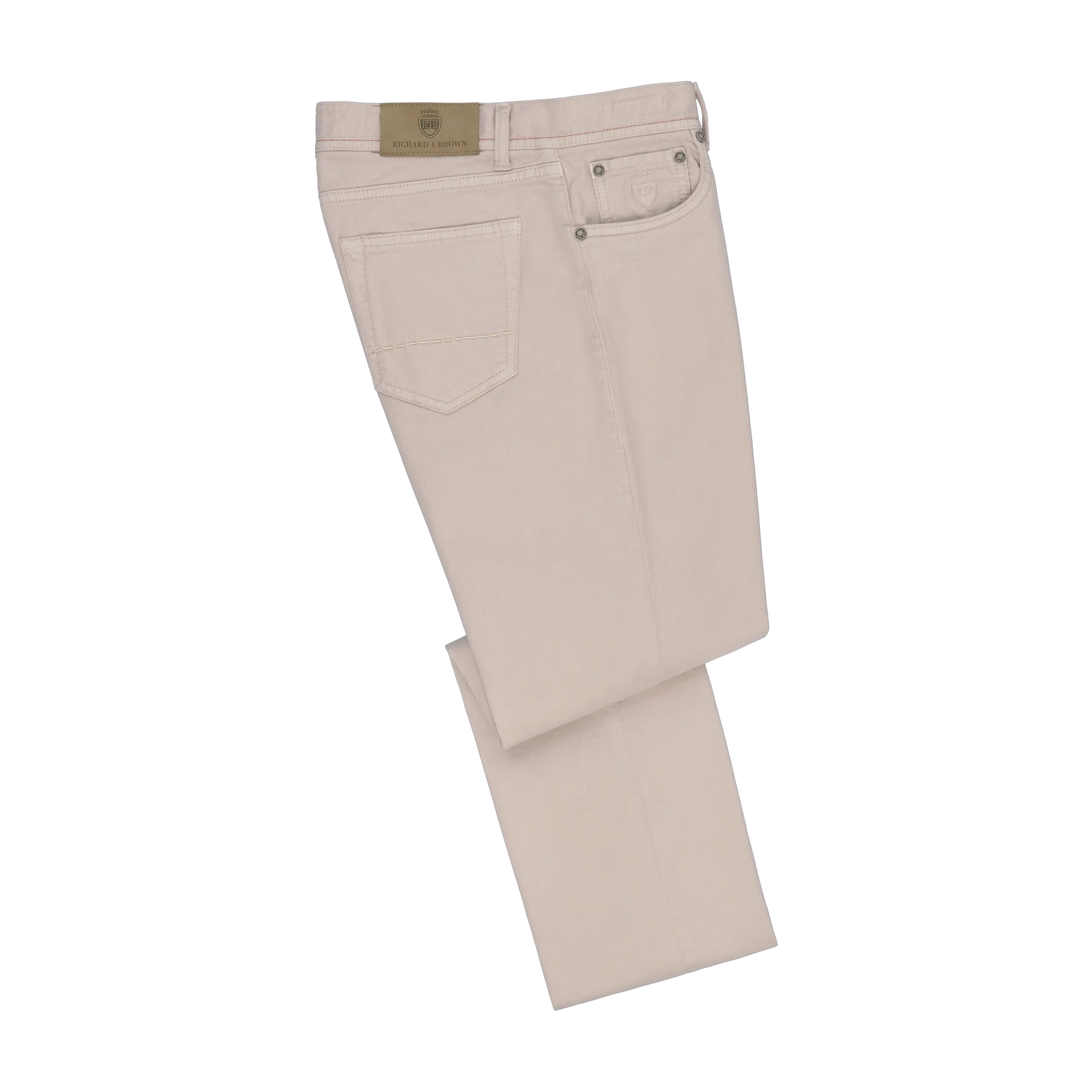  Richard J. Brown Slim-Fit Stretch-Cotton Jeans in Taupe