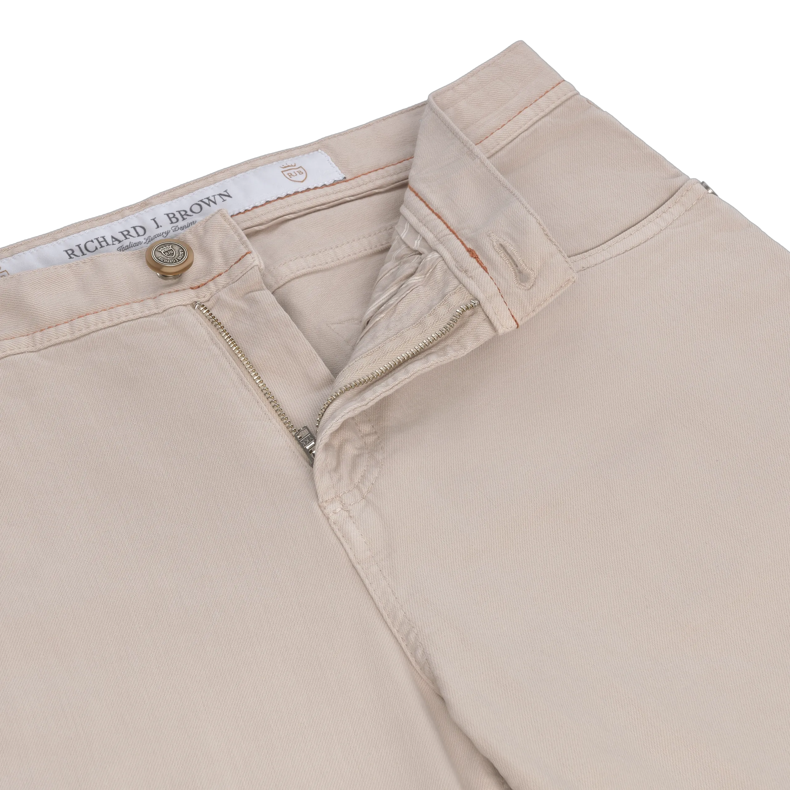  Richard J. Brown Slim-Fit Stretch-Cotton Jeans in Taupe