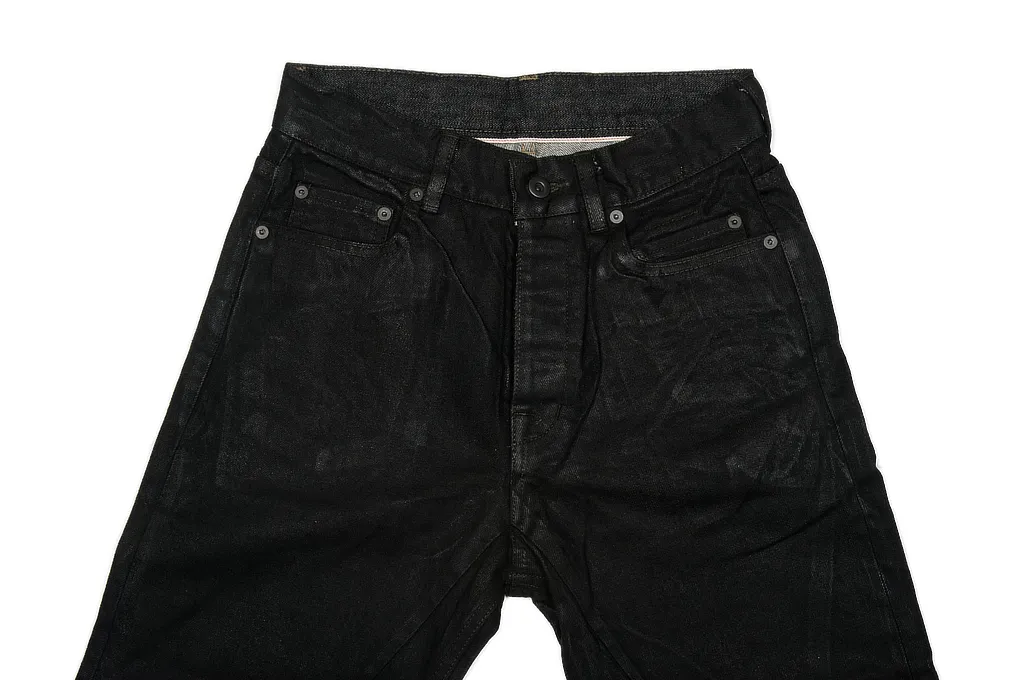 Rick Owens DRKSHDW Detroit Jeans - Made In Japan Black Waxed