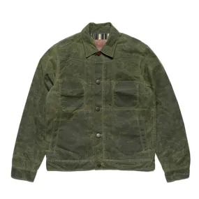 RJ-1 Waxed Canvas  Riders Jacket - Olive/Olive Interior