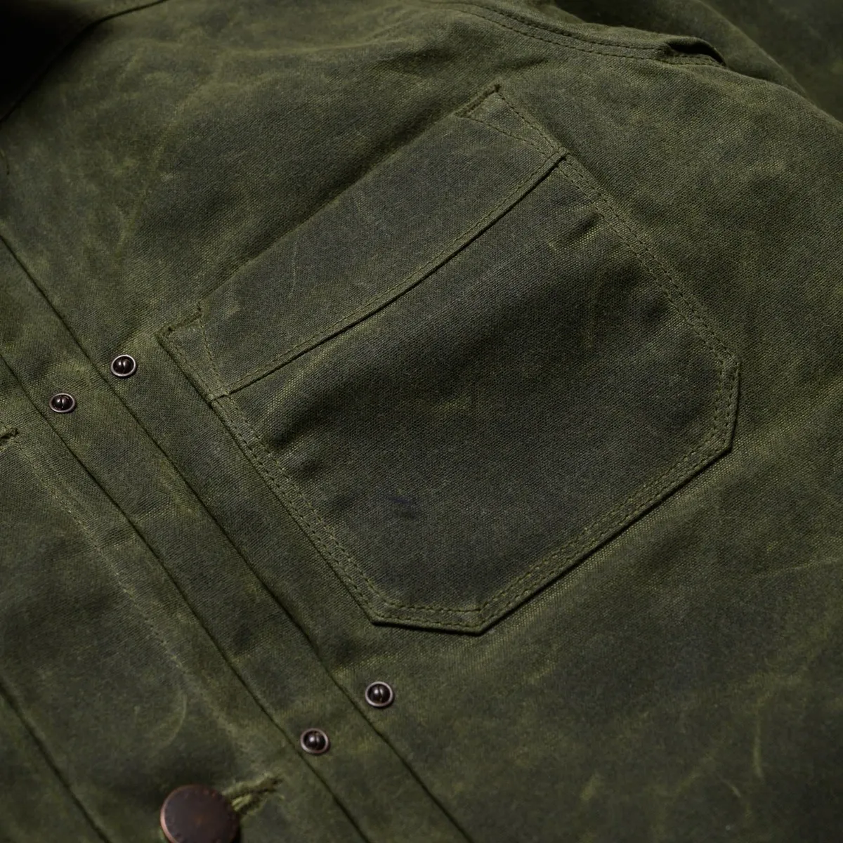 RJ-1 Waxed Canvas  Riders Jacket - Olive/Olive Interior