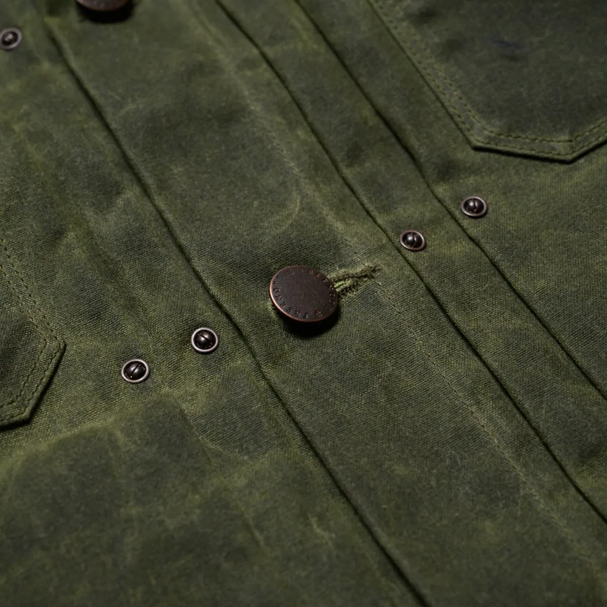 RJ-1 Waxed Canvas  Riders Jacket - Olive/Olive Interior