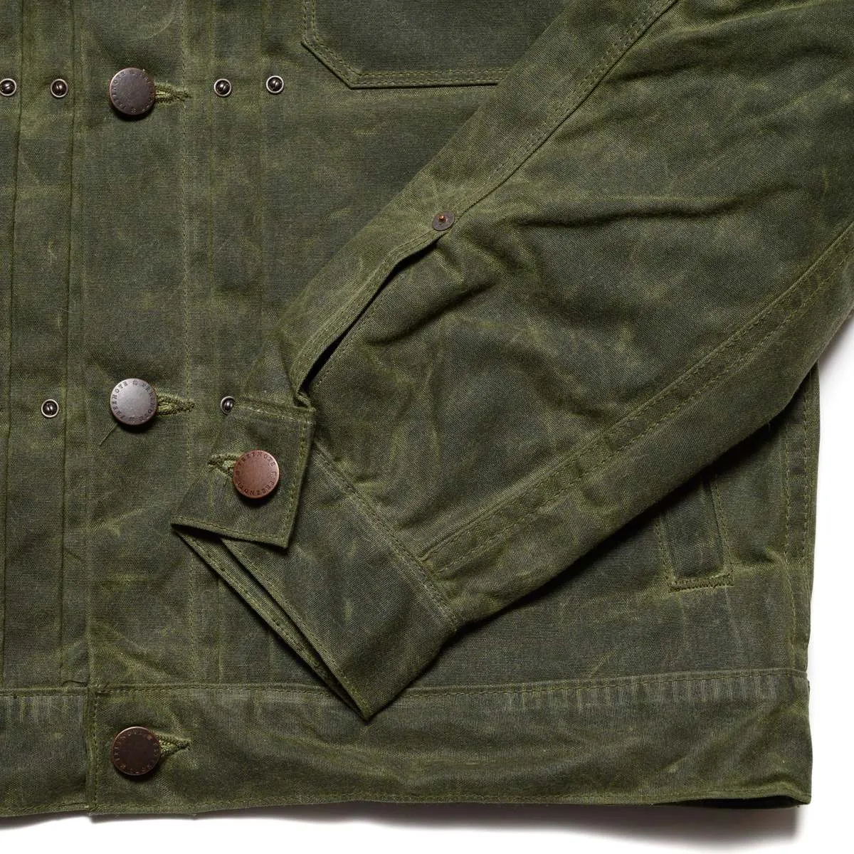 RJ-1 Waxed Canvas  Riders Jacket - Olive/Olive Interior