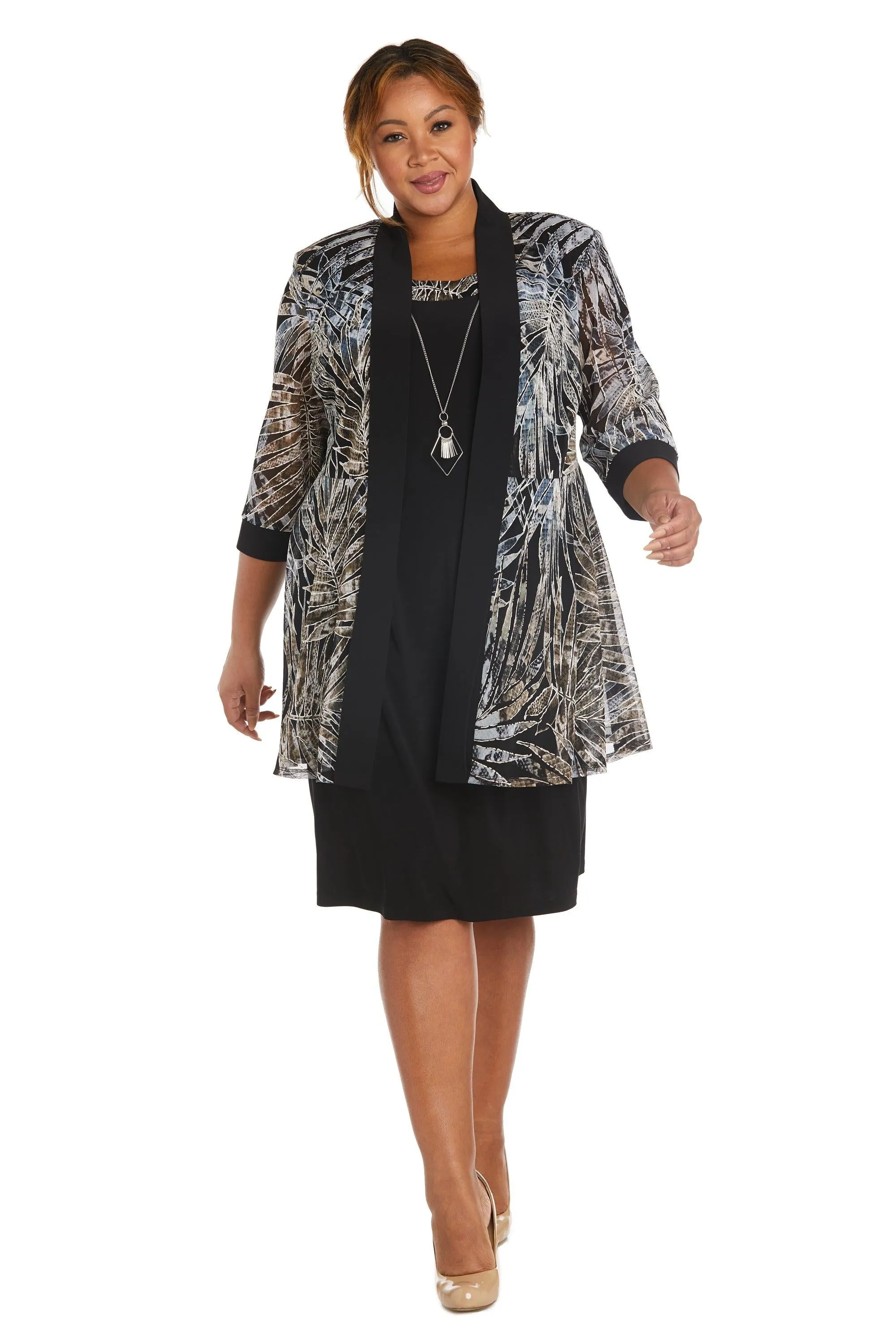 R&M Richards 7953W Short Plus Size Jacket Dress