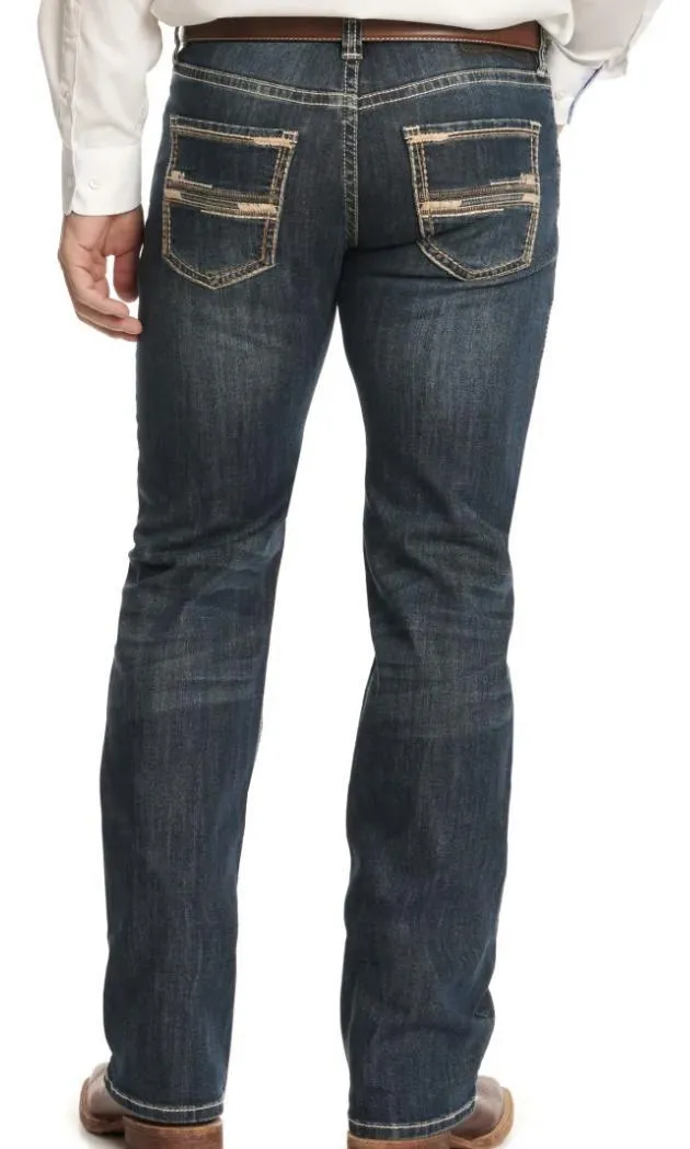 Rock & Roll Denim Men's Pistol Dark Wash Straight Leg Stretch Jeans | BM1PD03109 GREEN LABEL