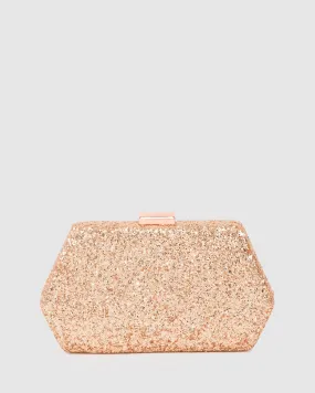 Rose Gold Mya Hardcase Clutch Bag