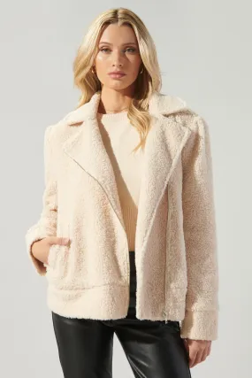 Rowan Faux Sherpa Moto Jacket