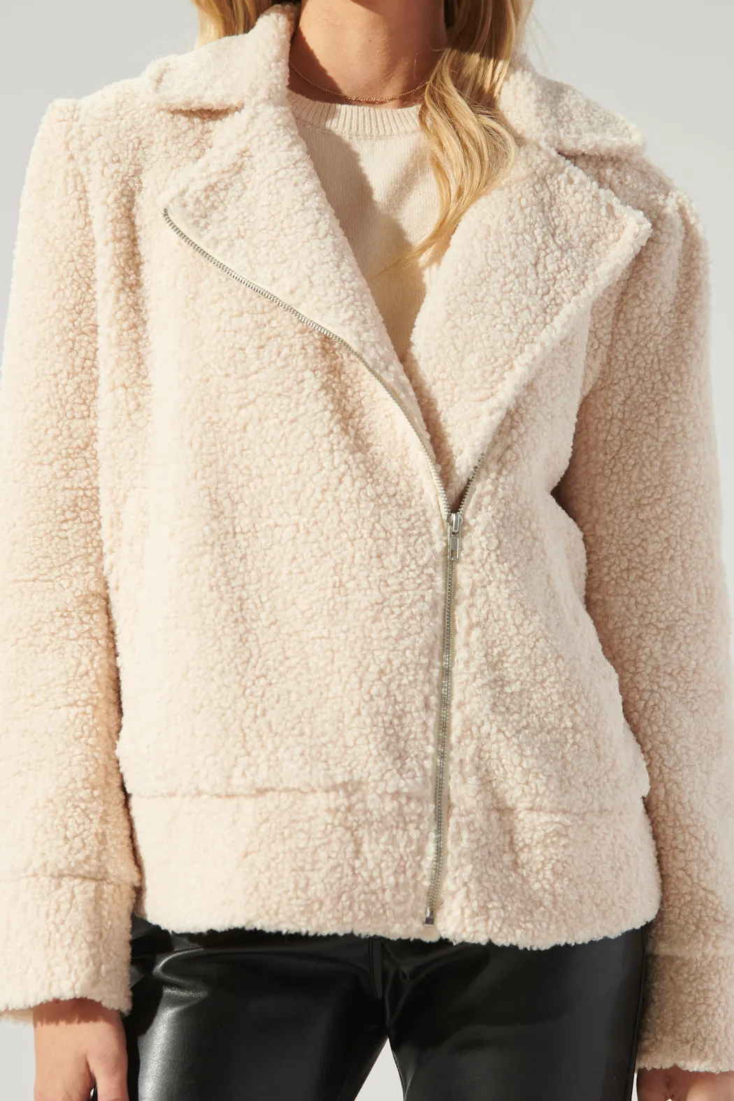 Rowan Faux Sherpa Moto Jacket