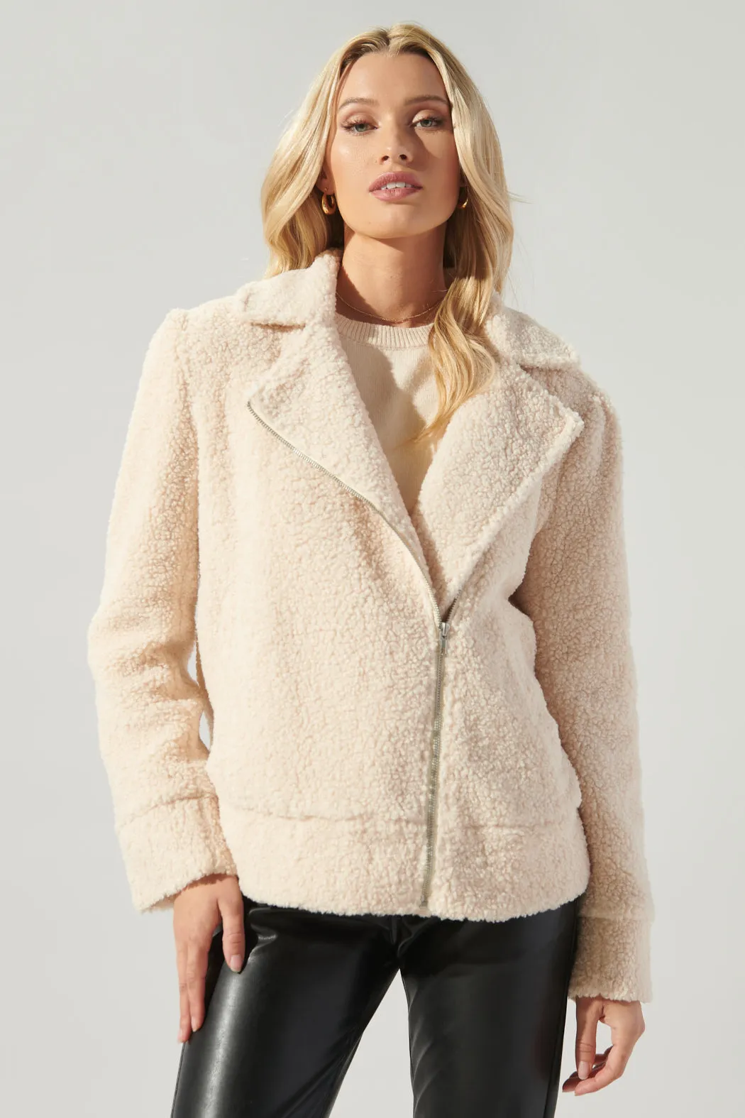 Rowan Faux Sherpa Moto Jacket