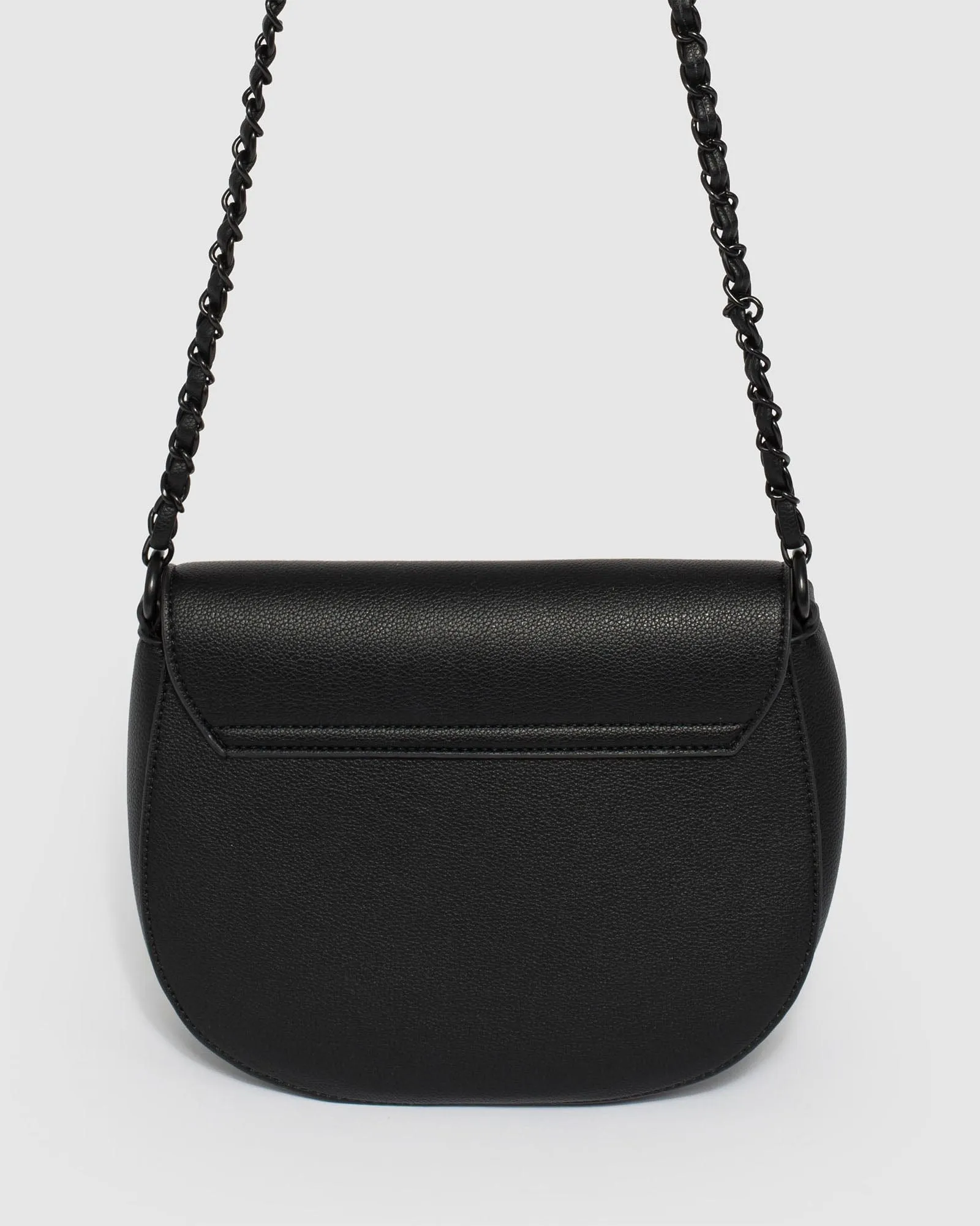 Sadie Black Saddle Crossbody Bag