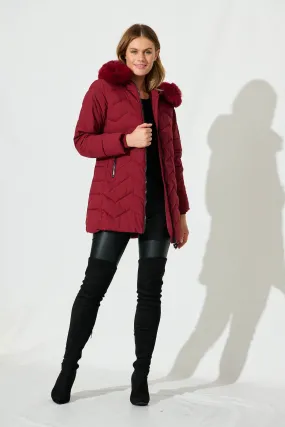 Salzburg Puffer Jacket In Wine