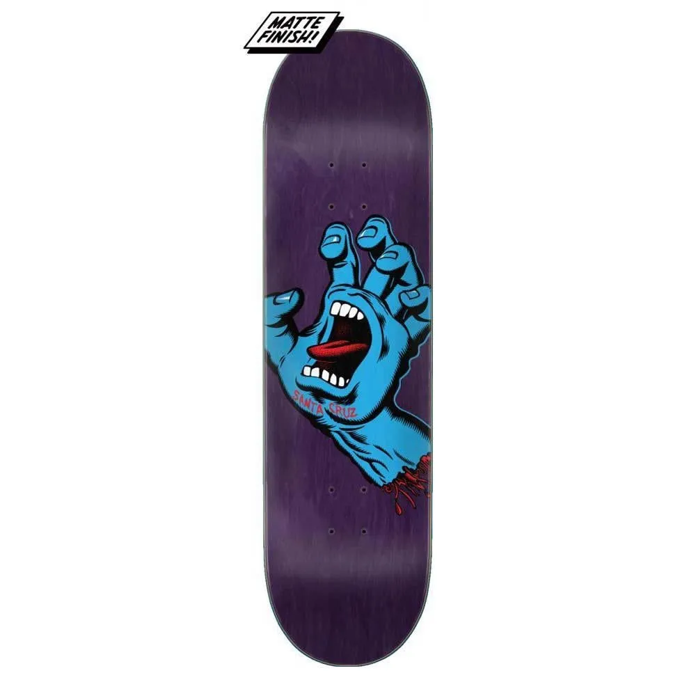 Santa Cruz Screaming Hand Skateboard Deck Multi Matte Finish 8.38