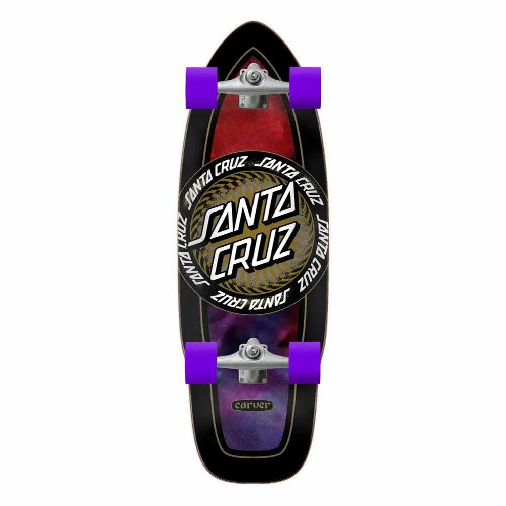 Santa Cruzer Complete Skateboard Infinite Ringed Dot Cut Back Black/Purple 9.75 