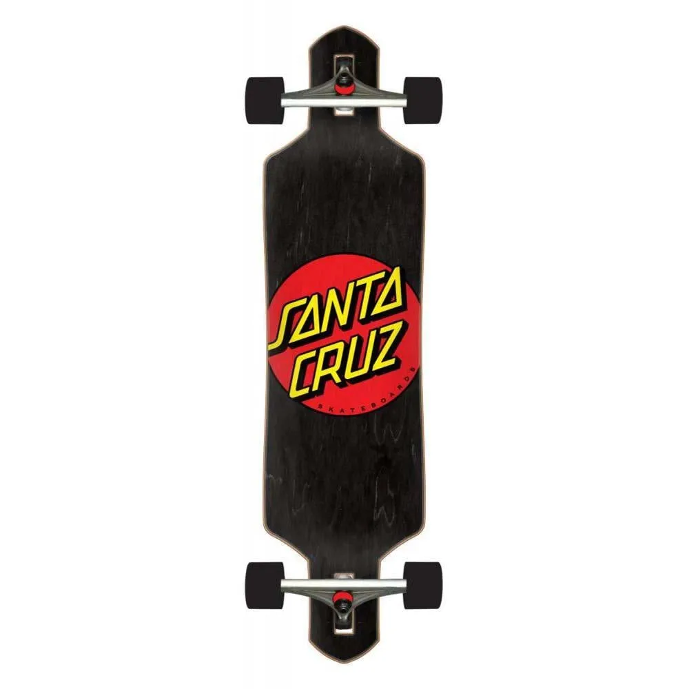 Santa Cruzer Factory Complete Skateboard Classic Dot Drop Thru Black 9 x 36