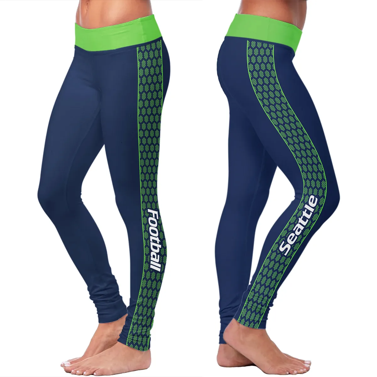 Seattle Honeycomb Stripe Football Leggings