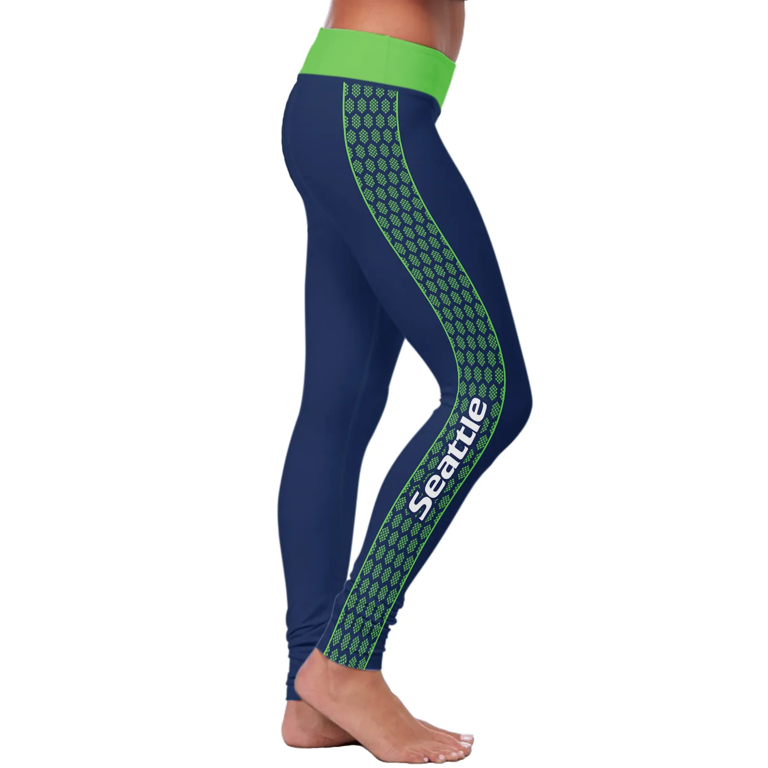 Seattle Honeycomb Stripe Football Leggings