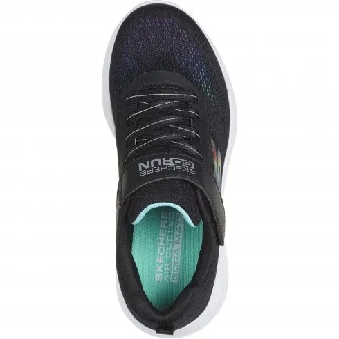 Skechers Go Run Elevate Ombre Sprint | Black/Multi | Childrens Riptape Trainers