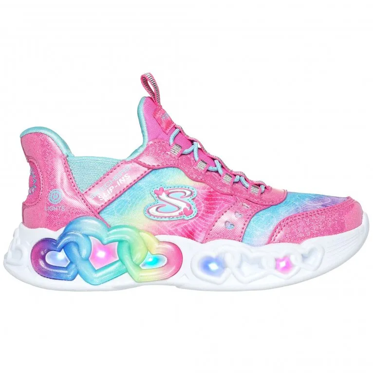 Skechers Slip Ins: Infinite Heart Lights Girls Trainers