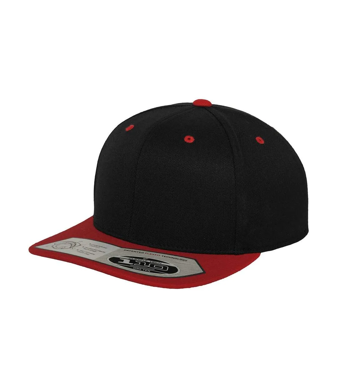 Snapback fitted baseball cap black/red Flexfit