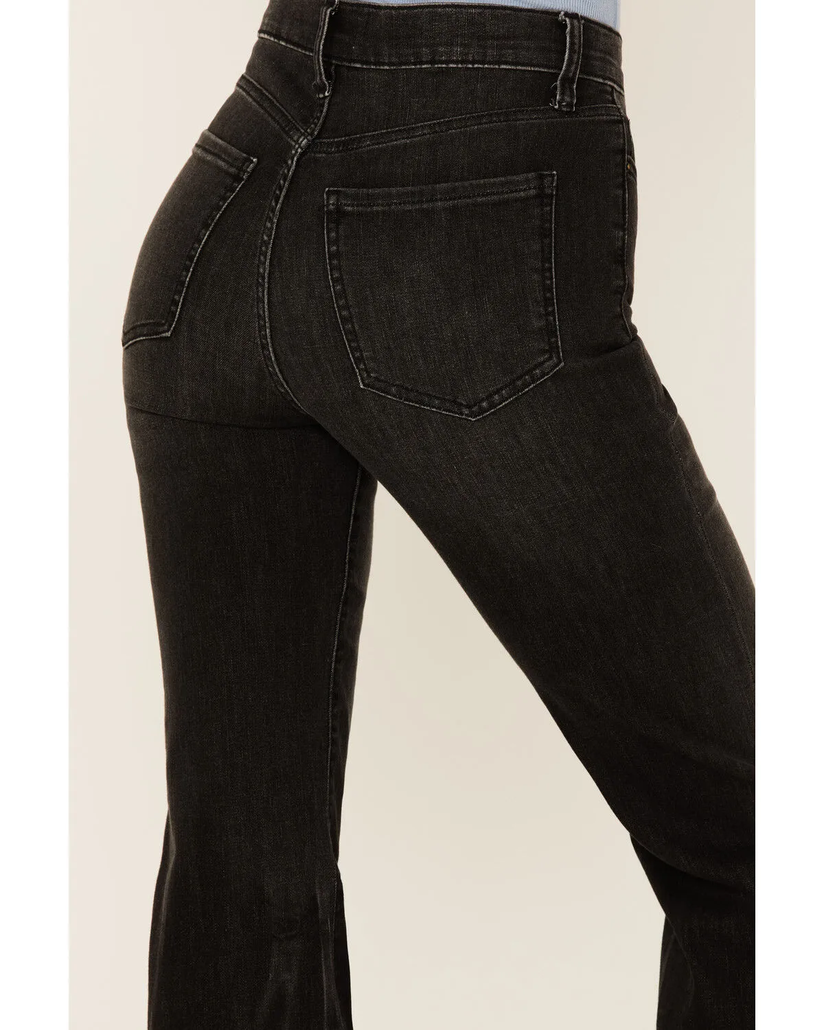 Sneak Peek Women's High Rise Acid Wash Crop Straight Jeans