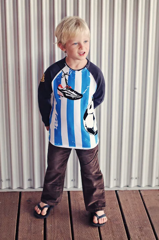 Soccer Long Sleeve Raglan Bodysuit by: Mini Shatsu