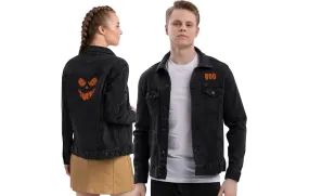 Spooky Ghost Face Embroidered Unisex Denim Jacket