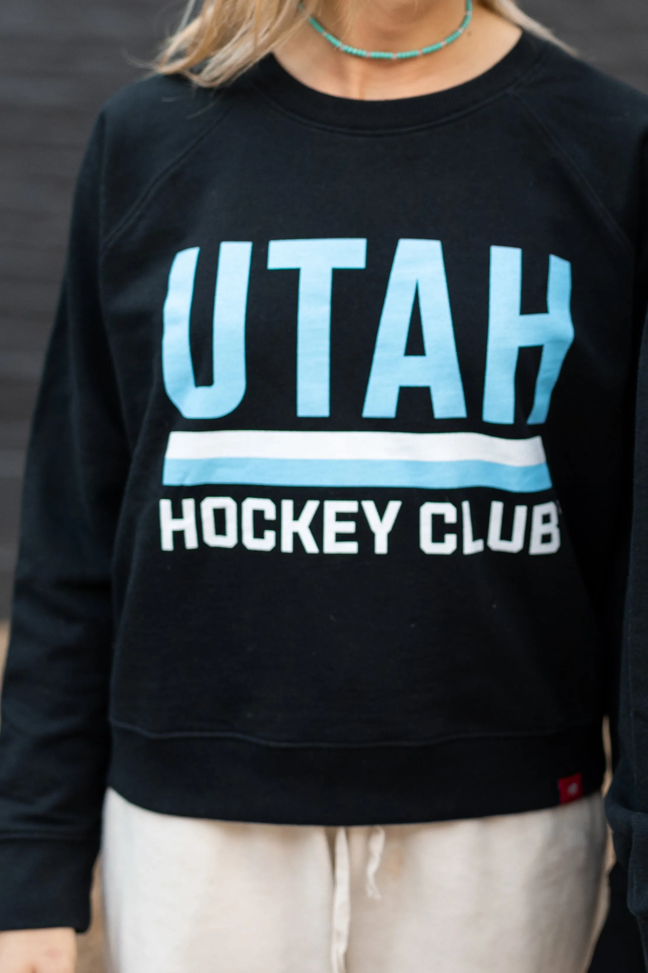 Sportiqe Womens Utah Hockey Ashlyn Crew - Black - Sportiqe