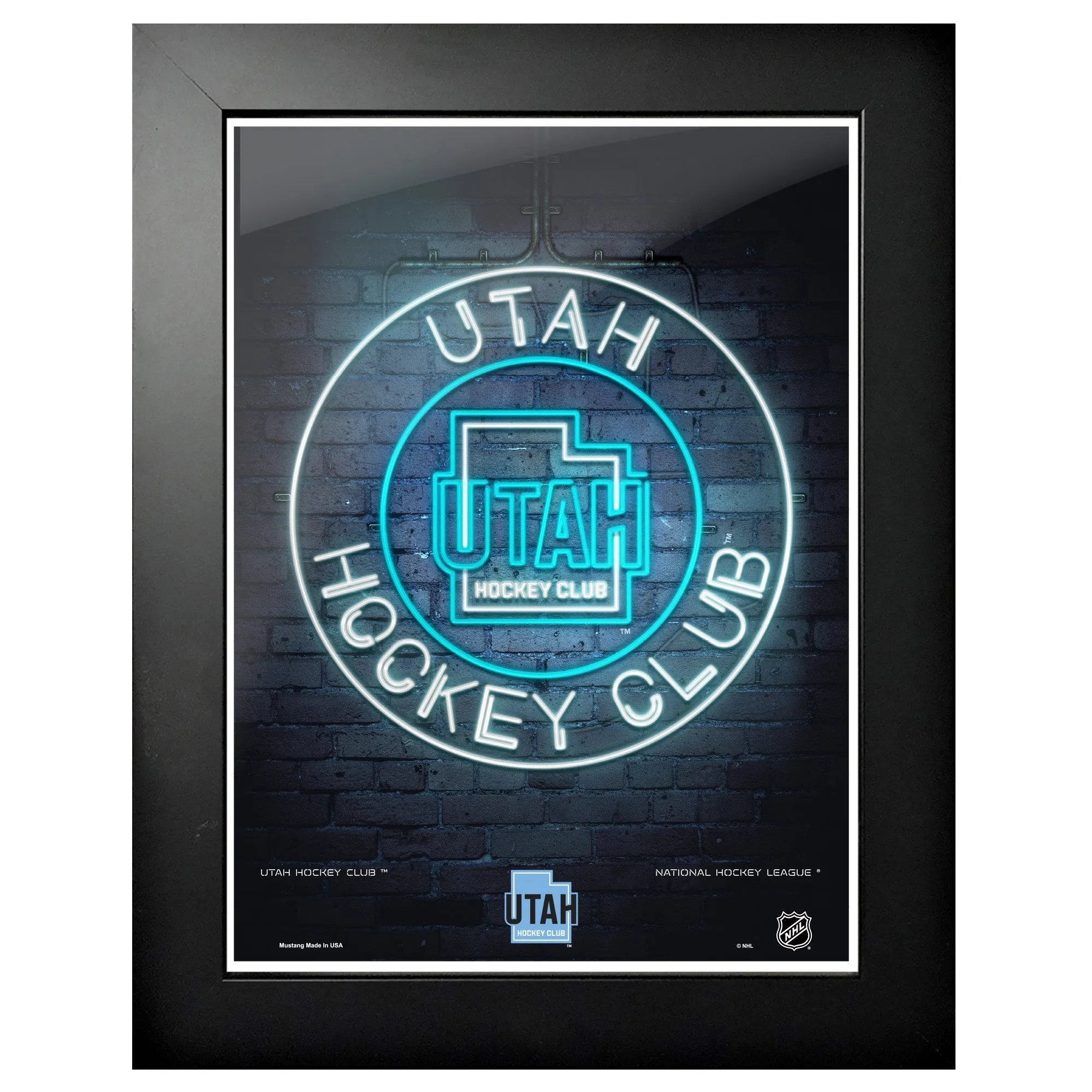 Sports Decor Utah Hockey Club Art | Neon Frame 12