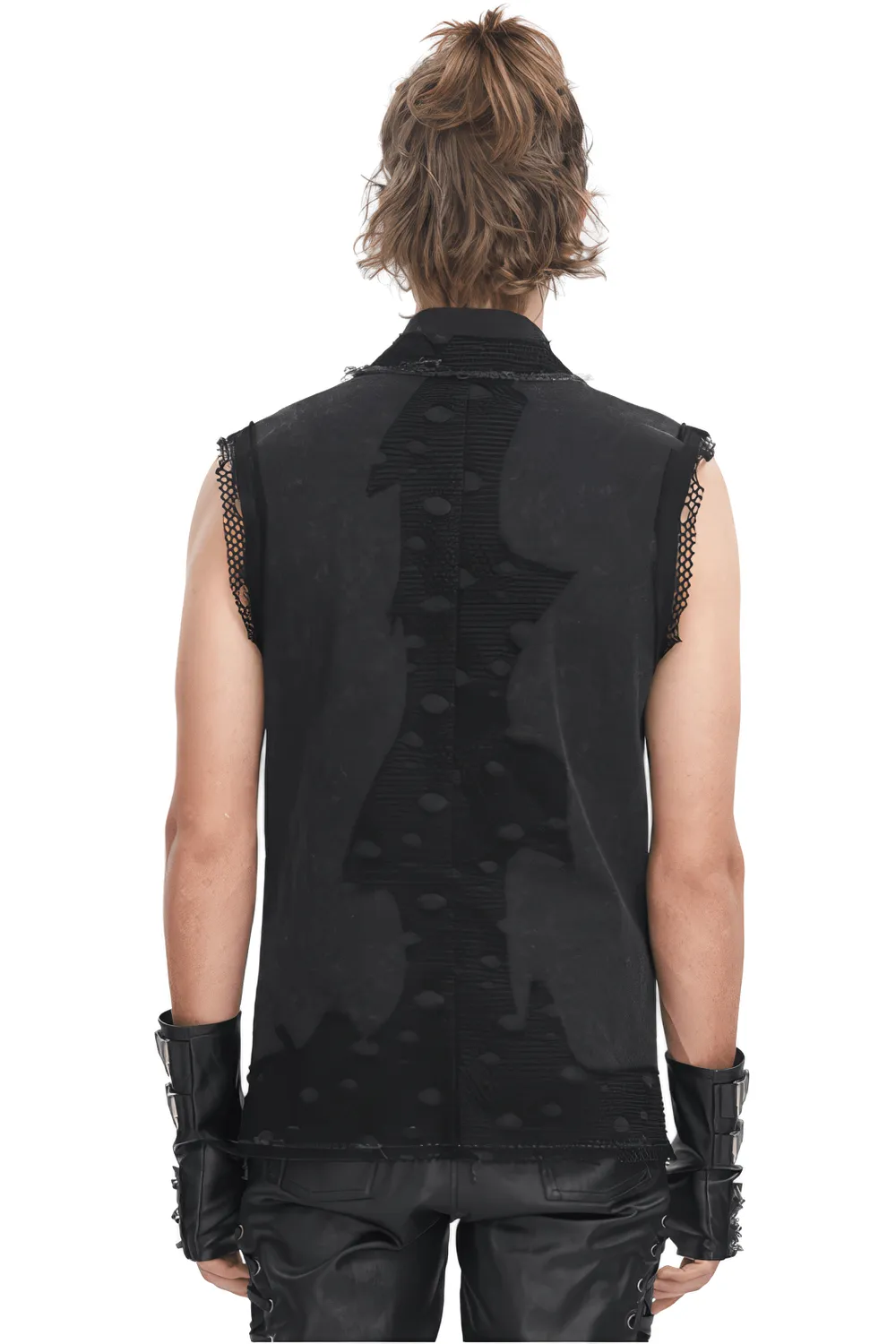 Steampunk Style Sleeveless Black Chain Vest for Men