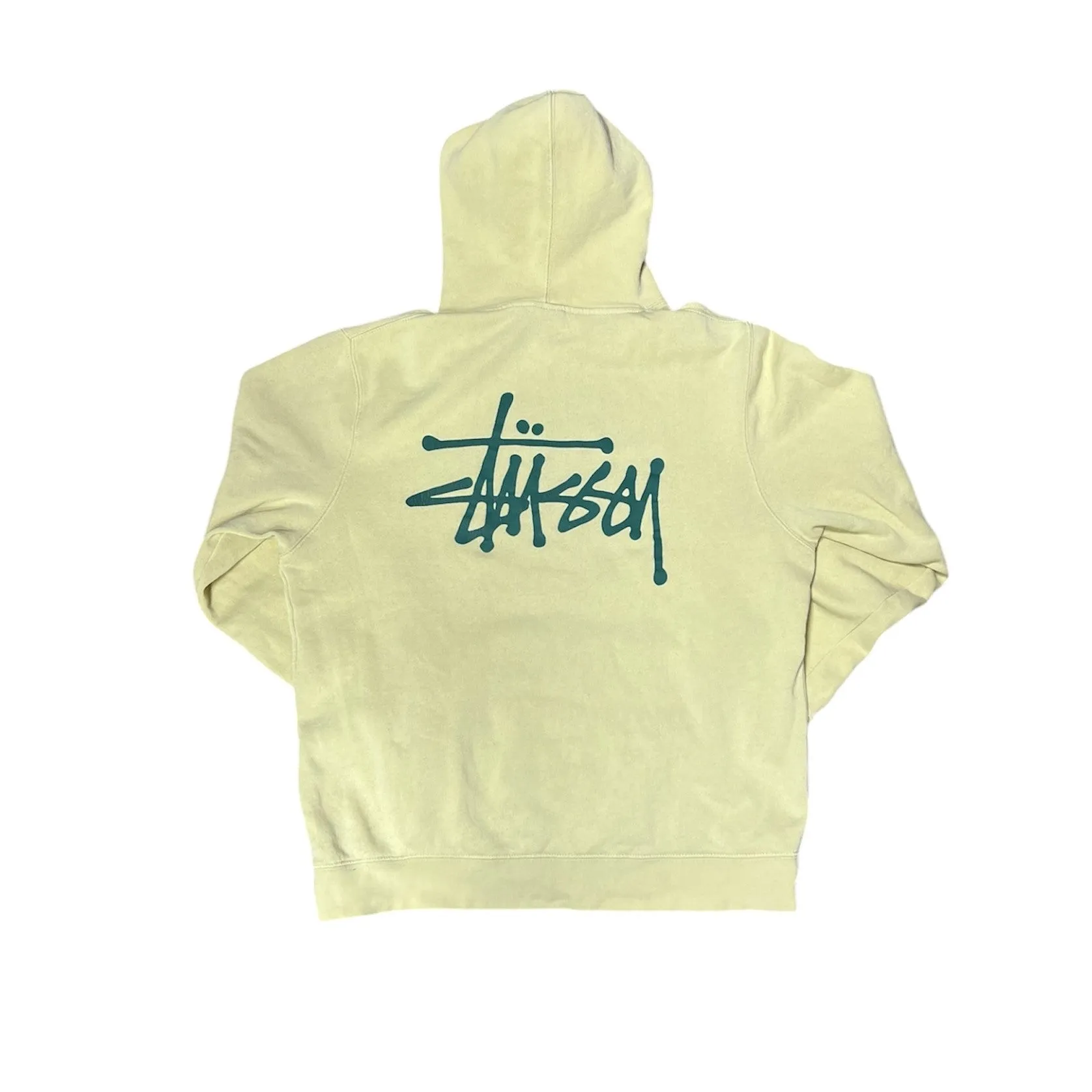 Stussy Basic Stussy Yellow Green Hoodie