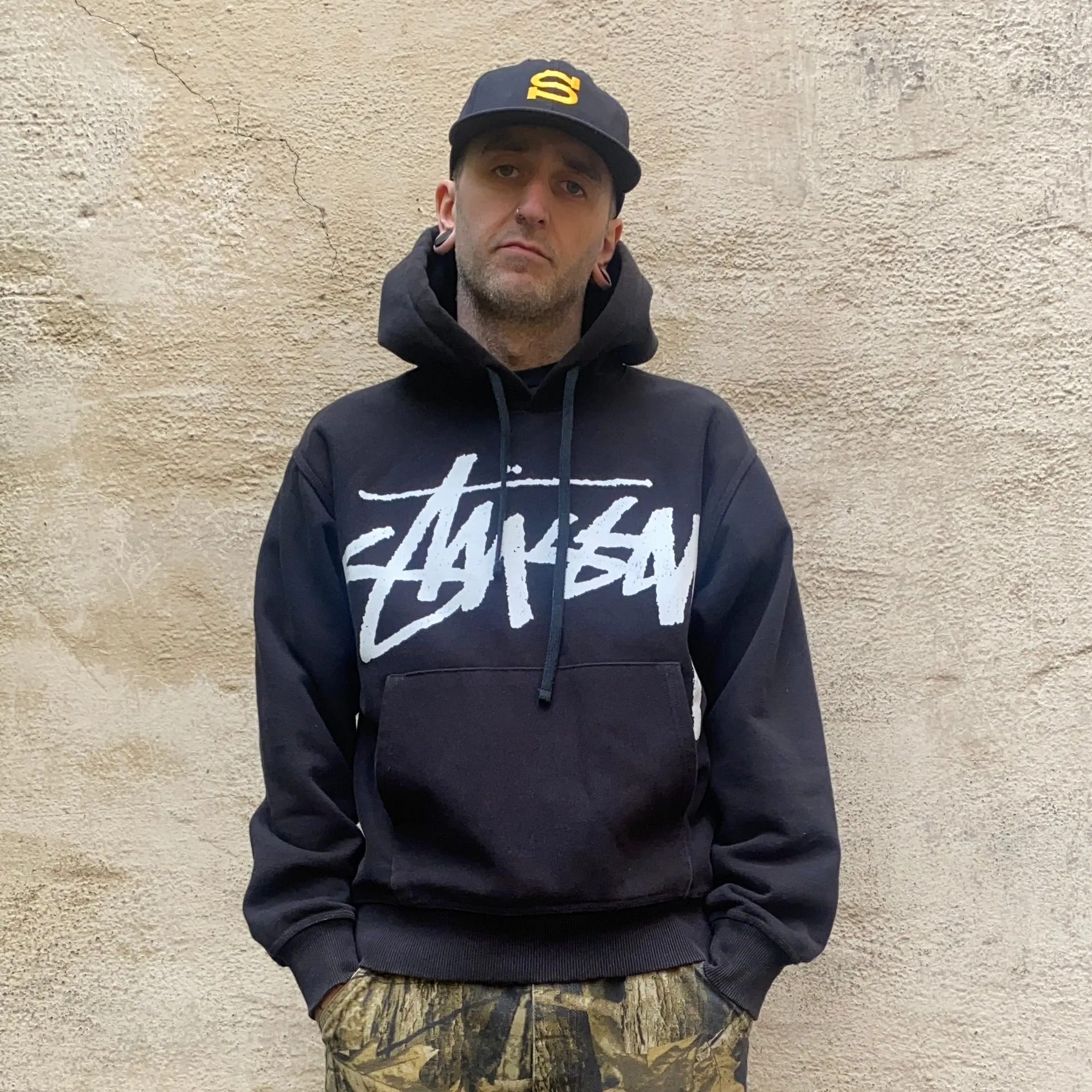 Stussy Big Stock Black Hoodie