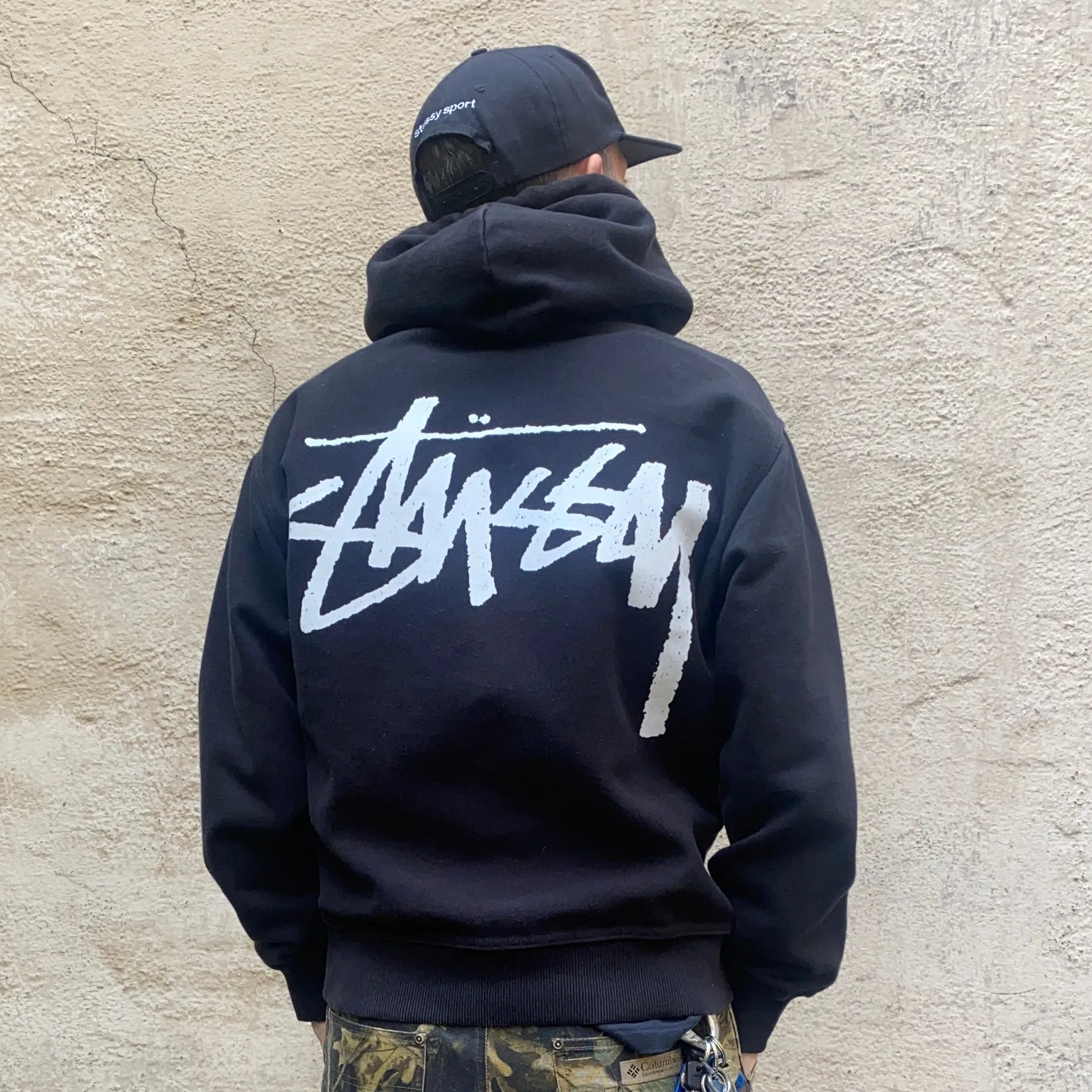 Stussy Big Stock Black Hoodie